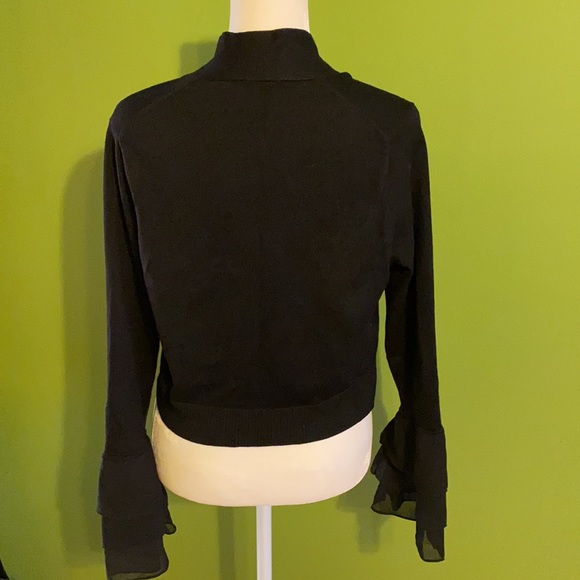 Calvin Klein women cardigan wit ruffle cuffs, size S/CH/P, color black - Picture 3 of 6